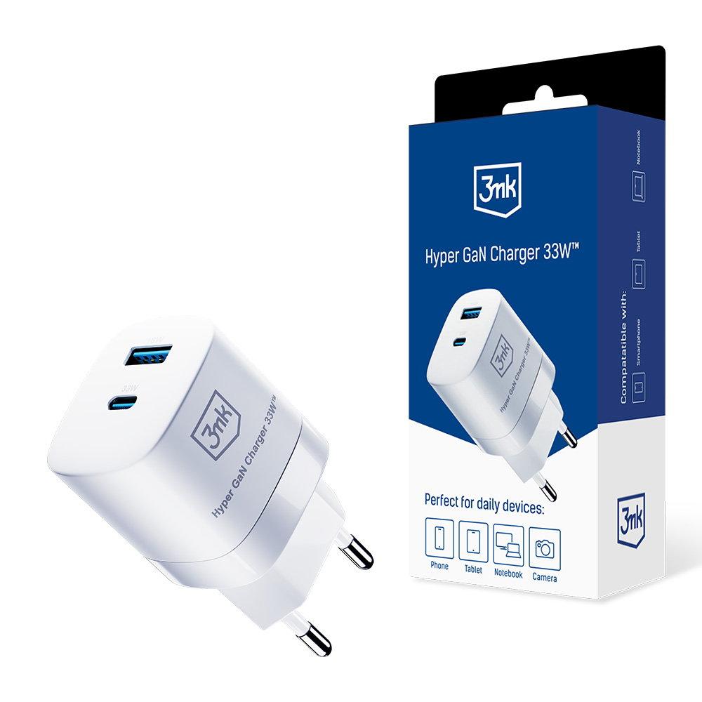 síťová nabíječka - Hyper GaN Charger 33W, bílá