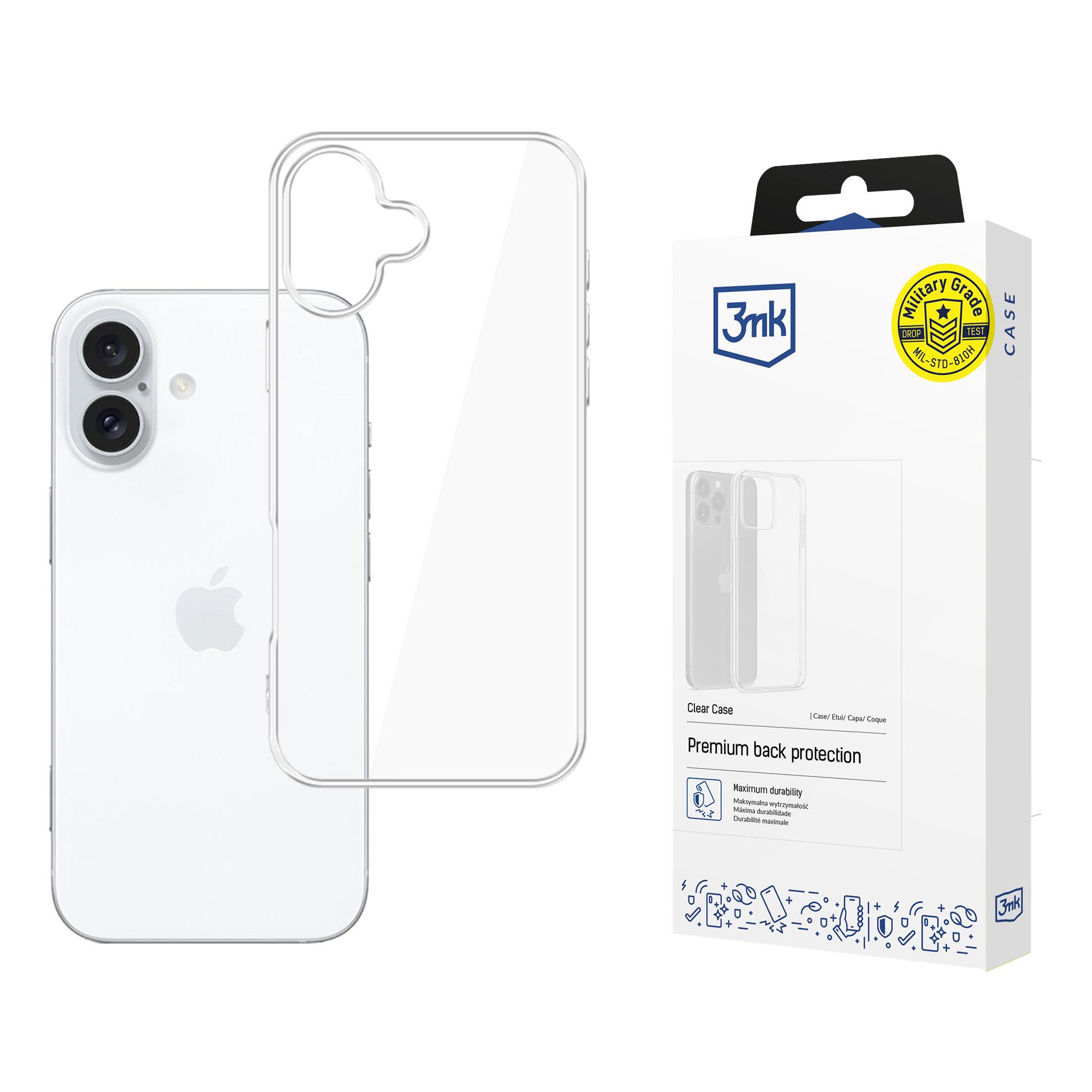 Silikonowe etui na Apple iPhone 16 Plus - 3mk Clear Case