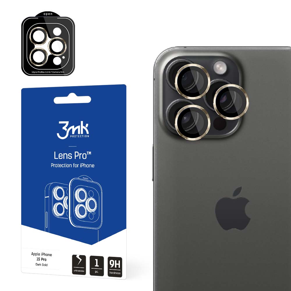 Lens Protection Pro pro Apple iPhone 15 Pro, Dark Gold